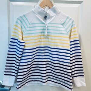 T by Talbots half-zip long sleeve pullover Fun Stripe Pattern Womens Sp